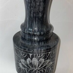 Vintage Elegant Gray Marble Stone Flower Vase 8 inch